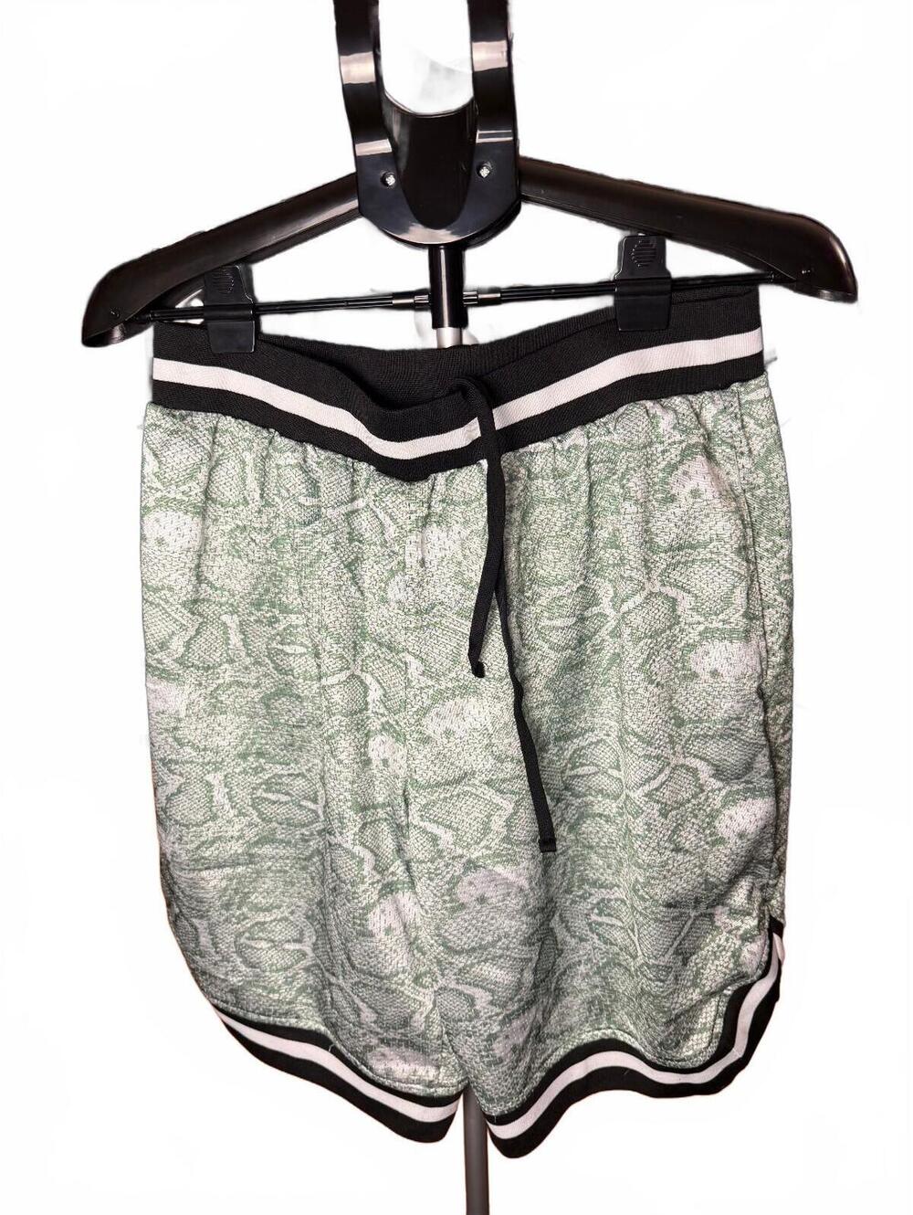 Gnet Mens Casual Athletic basketball Shorts with Snakeskin print sz L